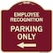 Signmission Employee Recognition Parking W/ Left Arrow Heavy-Gauge Aluminum Sign, 18" x 18", BU-1818-24099 A-DES-BU-1818-24099 - alternate 1